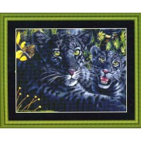 Набор дял вышивания Черная пантера с детенышем (Black Panther and Cub)