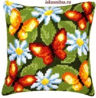 Набор для вышивания подушки Бабочки и ромашки /PN-0008503 (1200-124)