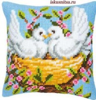 Набор для вышивания подушки Влюбленные птицы