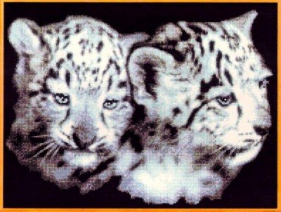Набор для вышивания Детеныши снежного барса (Snow Leopard Cubs)