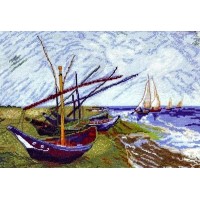 Набор для вышивания крестом Лодки в Сен-Мари, по картине Ван Гога /06-003-01