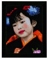 Набор для вышивания Японка, маленькая девочка (канва)