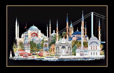 Набор для вышивания Стамбул (канва черная)
