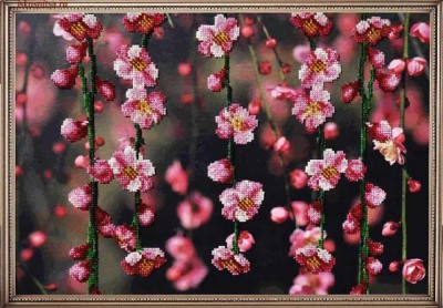Набор для вышивания бисером  на авторской канве с нанесенной схемой Весенний сад