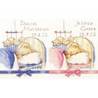 Набор для вышивания крестом Засыпай (С днем Рождения!   Для девочки или для мальчика в одном наборе), Huggles Bedtime /XIH1