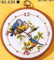Набор для вышивания крестом. Часы - Птички /PN-0012686(2012-41432)