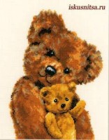 Набор для вышивания крестом Мама медведь со своим маленьким медвежонком /PN-0012169(2002-75-343)
