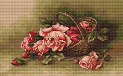 Набор для вышивания Корзина с розами