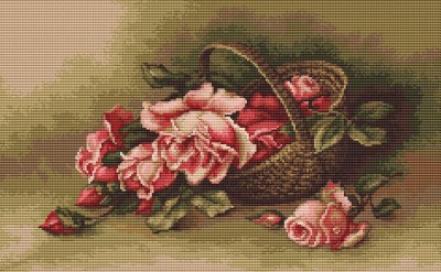 Набор для вышивания Корзина с розами (гобелен)
