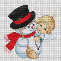 Набор для вышивания Ангелочек и снеговик