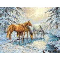 Набор для вышивания Лошади у ручья (Sunlit Stream Horses)