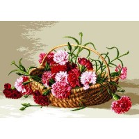 Набор для вышивания Корзина гвоздик (Basket with carnationes) гобелен /G857