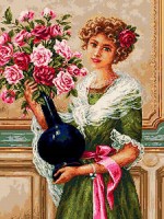 Набор для вышивания Ваза с розами (Valsul rozelor) гобелен