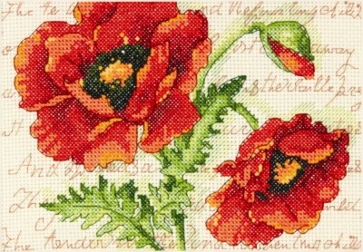 Набор для вышивания  Два мака (Poppy Pair)