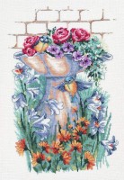 Набор для вышивания Лилии, ноготки, розы и птичка