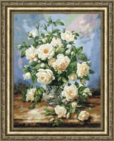 Набор для вышивания крестом Букет белых роз