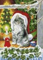 Набор для вышивания Рождественский котенок (Christmas Kitty) /99677