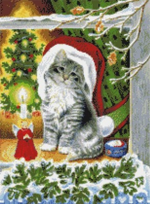 Набор для вышивания Рождественский котенок (Christmas Kitty)