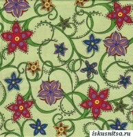 Бумажные трехслойные салфетки для декупажа Сила цветов на зеленом, 1 шт., 33 х 33 см. /1661614