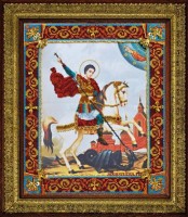 Набор для вышивания бисером  на авторской канве с нанесенной схемой  Икона Святого Великомученика Георгия Победоносца