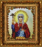 Набор для вышивания бисером  на авторской канве с нанесенной схемой  Икона Святая Светлана (Фотина, Фотиния)