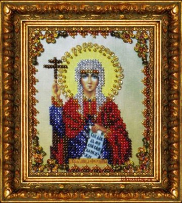 Набор для вышивания бисером  на авторской канве с нанесенной схемой  Икона Святая Светлана (Фотина, Фотиния)