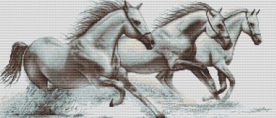 Набор для вышивания Белые лошади (гобелен)