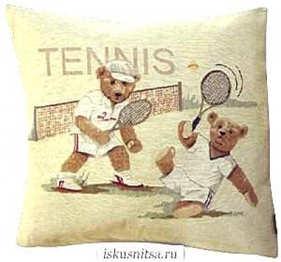 Готовая наволочка для подушки (с вшитой молнией и обратной стороной)  Теннис