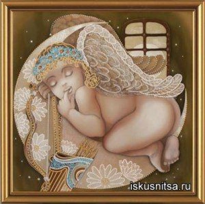 Набор для вышивания бисером  Амурчик на ромашковой луне
