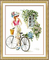 Набор для вышивания Девушка на велосипеде (Bicycle girl)