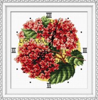 Набор для вышивания Часы Прекрасная Гортензия (Lovely Hydrangea)