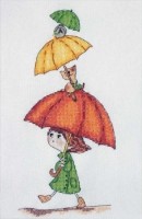 Набор для вышивания крестом Веселые зонтики , серия Ребятам о зверятах /РЗ-03