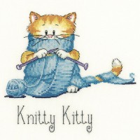 Набор для вышивания Вяжущий котенок (Knitty Kitty)