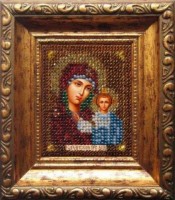 Набор для вышивания бисером Икона Божия матерь Казанская (путная) 6х7см