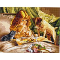 Набор для вышивания Девочка с собакой (гобелен) /S275