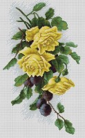 Набор для вышивания Желтые розы со сливами /B2230