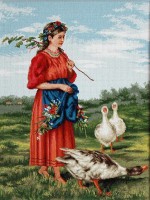 Набор для вышивания Девочка с гусями. По картине В.Е. Маковского