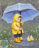 Набор для вышивания Друзья в дождливый день (Rainy Day Friends) /015-0241