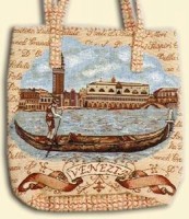 Гобеленовая женская сумка с  2-мя длинными ручками Венеция (рисунок с 2-х сторон) /С2362