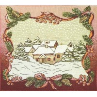 Гобеленовая декоративная салфетка Зимняя сказка (6 штук)