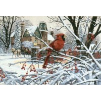 Раскраска, рисование по номерам Зимний кардинал