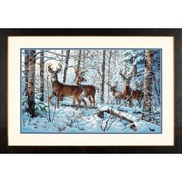 Раскраска, рисование по номерам Зима в лесу