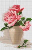Набор для вышивания Розовые розы в вазе /B507