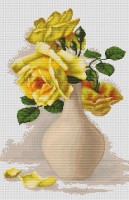 Набор для вышивания Желтые розы в вазе /B508