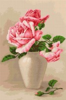 Набор для вышивания Розовые розы в вазе