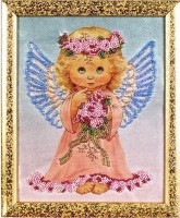 Набор для вышивания бисером Ангел с цветам