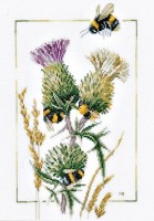 Набор для вышивания Пчелы у чертополоха (Thistle Bees) лен