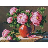 Набор для вышивания бисером — Розовые пионы