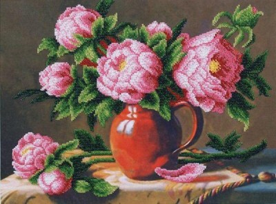 Набор для вышивания бисером — Розовые пионы