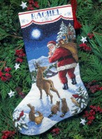 Набор для вышивания Новогодний сапожок Прибытие Санты (Santa`s Arrival Stocking) /8683